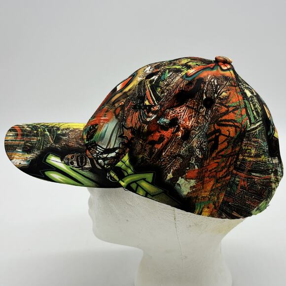 Grafitti Street Art Baseball Hat Mens One Size Snapback Polyester Multi-Color - Picture 4 of 8